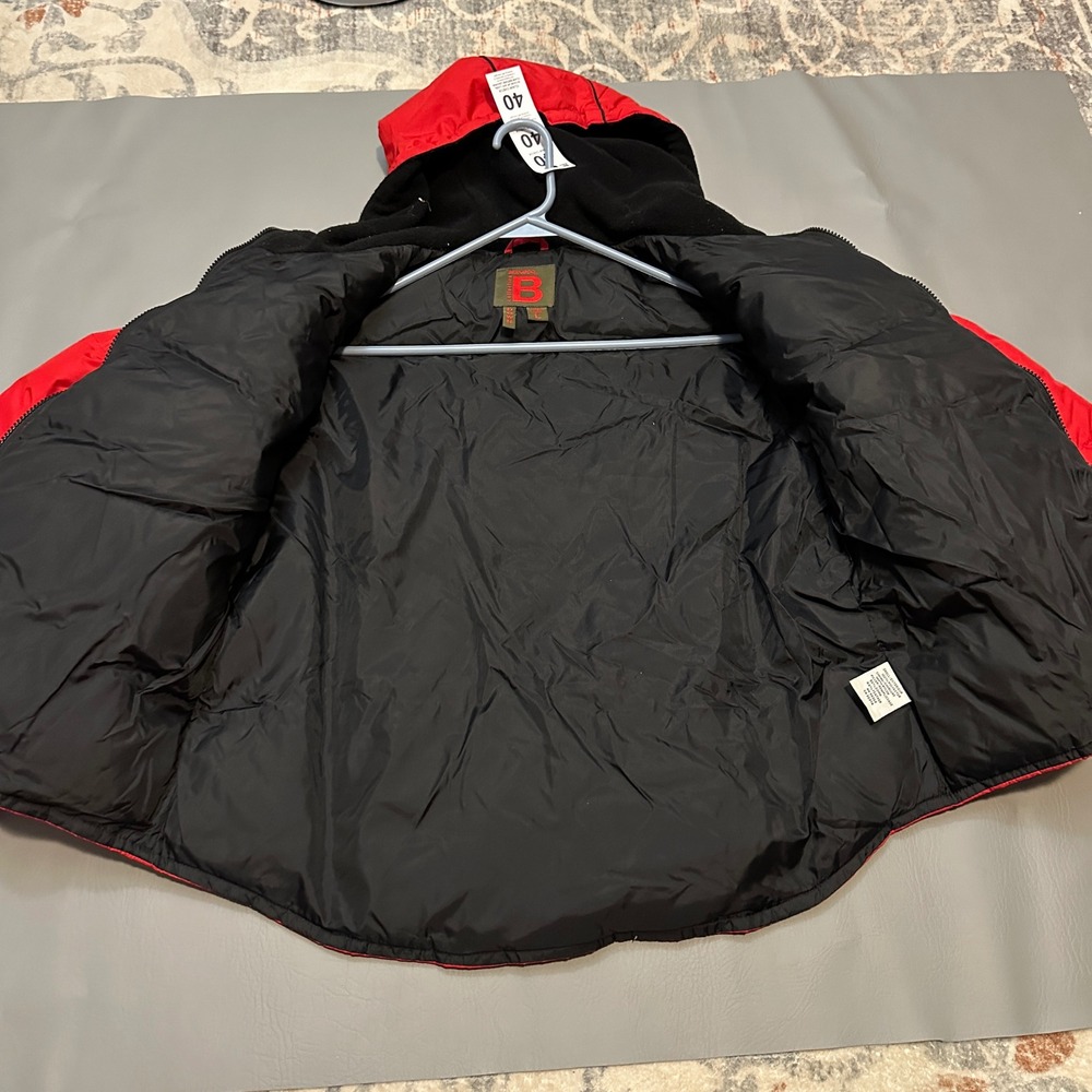 Bernardo Down Puffer Jacket Red Hooded Zip Front Women's Size L - Picture 7 of 13